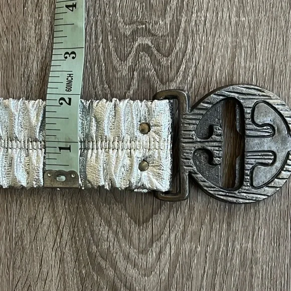 Vintage 1970’s Enrico Coveri Italian Designer Silver Unique Disco Belt Rare